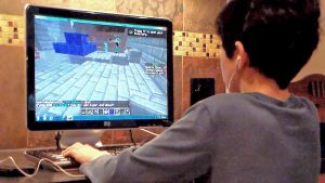 Kid Playing Minecraft